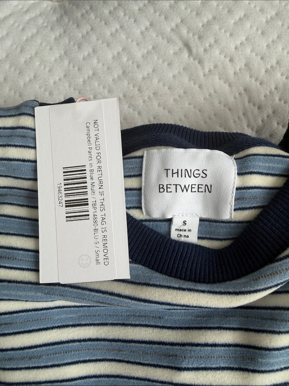Striped Relaxed Lounge Set in Light Blue - Women's Pajama Set - Picture 2 of 2